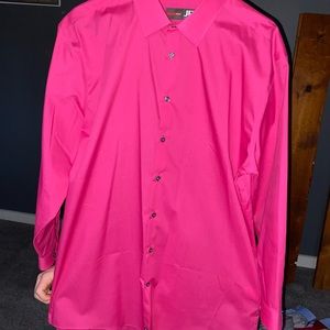 J.Ferrar Slim Fit Pink Dress Shirt 17-17 1/2” Neck